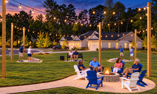 People sitting around a campfire chatting