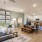 living room with a connected kitchen