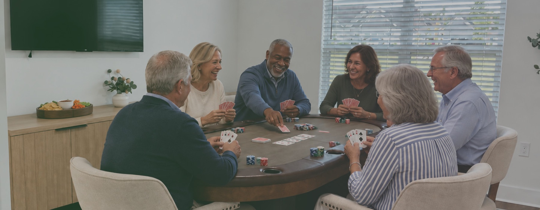 Group of residents playing cards